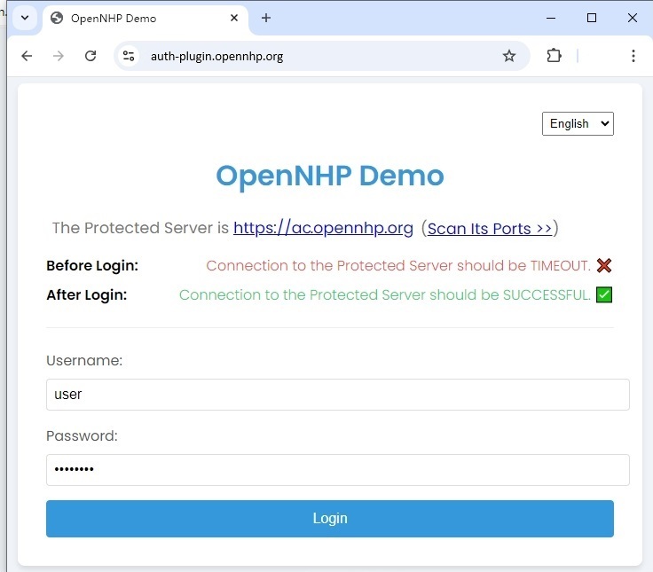 NHP Demo - Login with StealthDNS